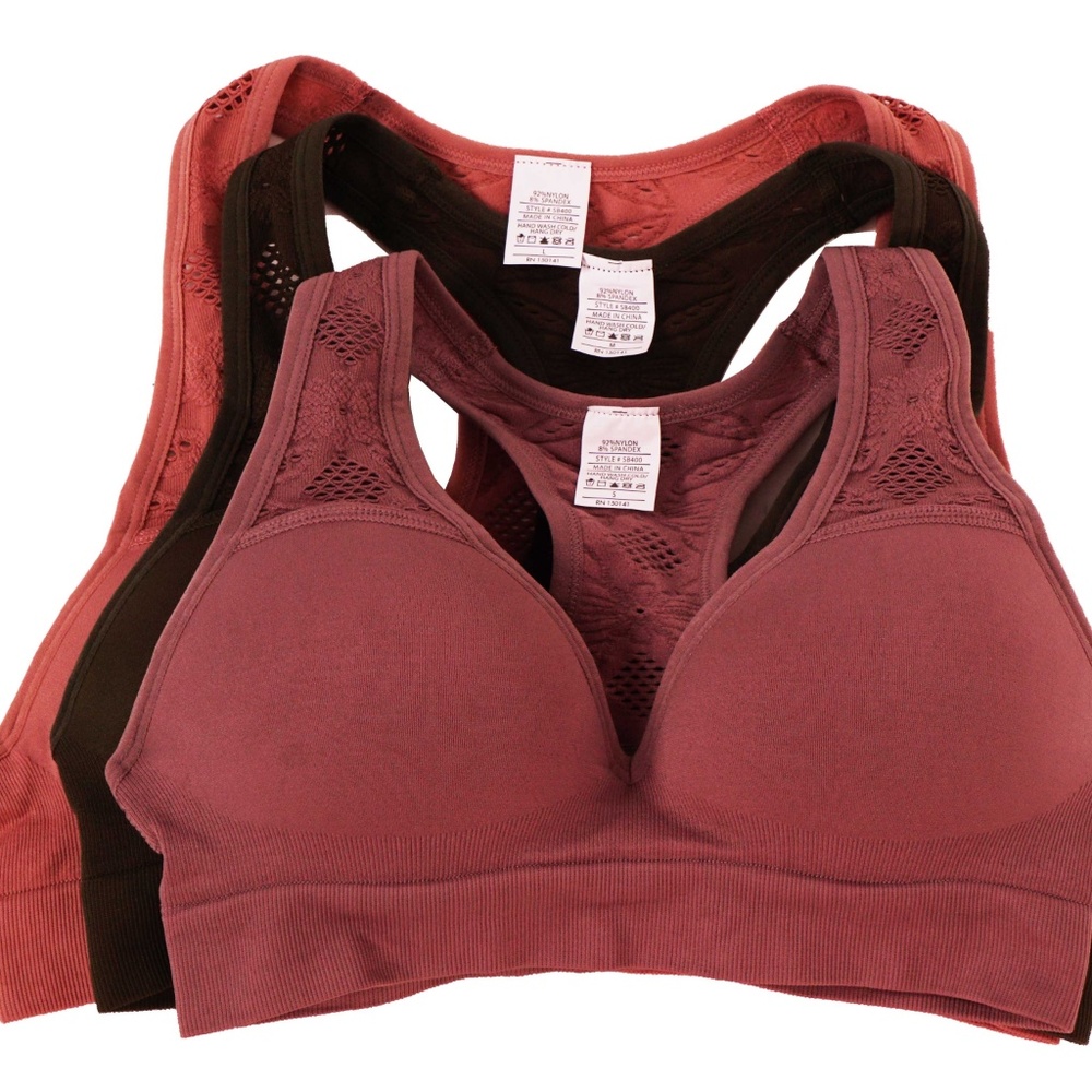 V neck push up sports bra in Black - Picture 4 of 4